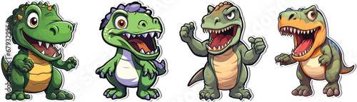 Cartoon Dino Clipart Sticker - Jurassic Joy. Infuse your projects with playful energy using our T-Rex cartoon clipart sticker. A delightful addition to any creative endeavor. © Subir