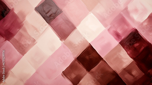 Pink And Brown PlaidFabric background photo