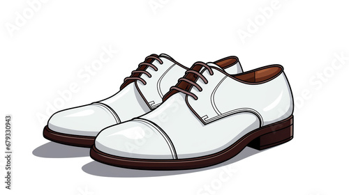 Mens Shoe Black White Illustrations on white background 