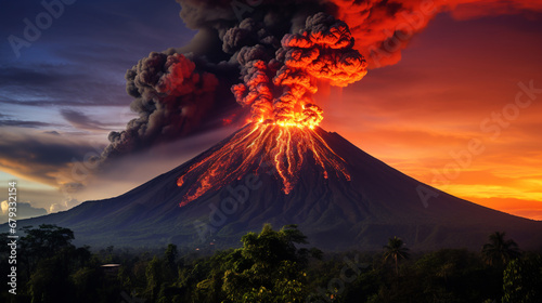 Volcano Fuego, Guatemala . ai generative © Oleksandr