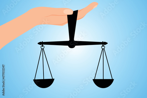 Scales of justice. Symbol of law and justice. Flat vector illustration.
