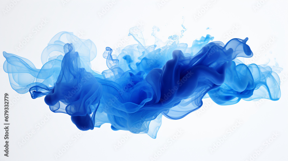 blue smoke cloud ink paint 3d rendered abstract art background wallpaper illustration - obrazy, fototapety, plakaty 