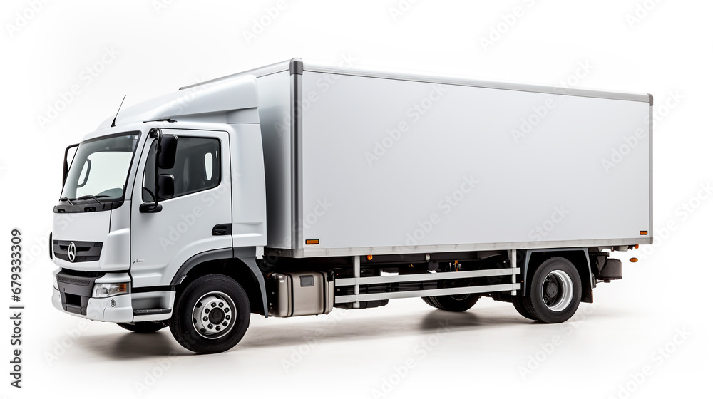 Vector delivery cargo truck template isolated on white background