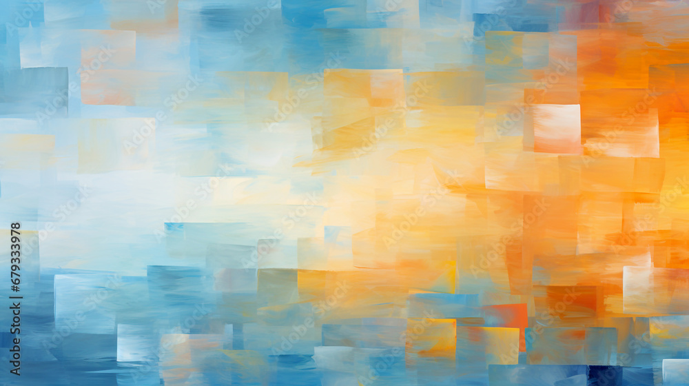 Abstract art Canvas Blue Yellow background