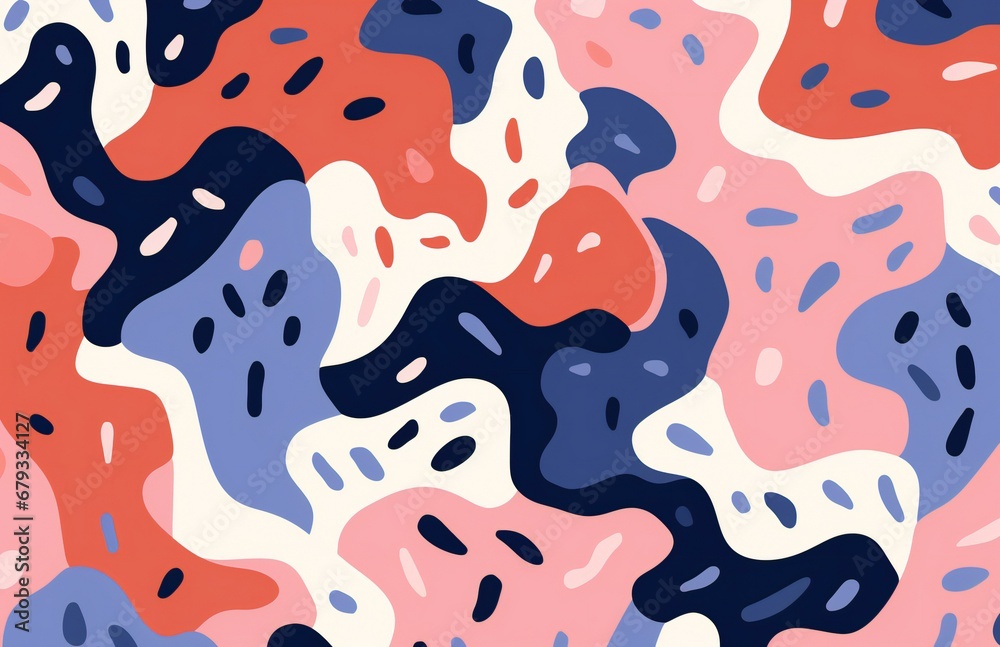 Whimsical Dance of Pastel Hues in Abstract Organic Shapes with Playful Navy Accents Whimsical Dance of Pastel Hues in Abstract Organic Shapes with Playful Navy Accents