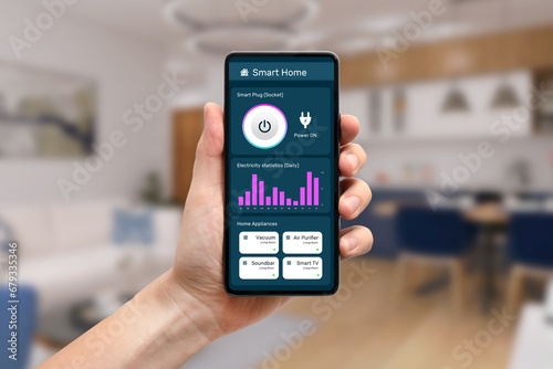 Smart home app with energy efficiency monitor