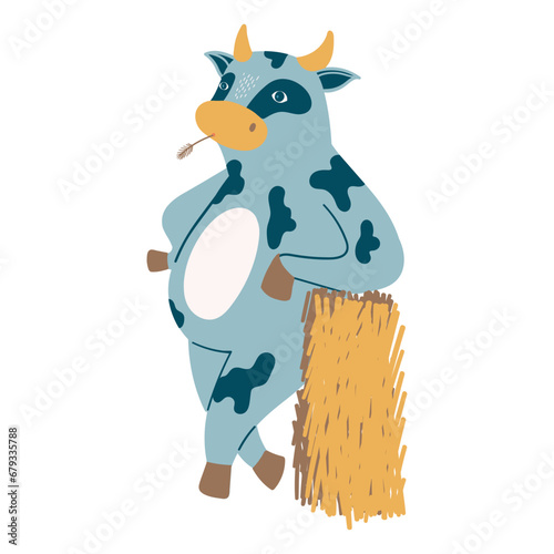 Cow With Haystack
