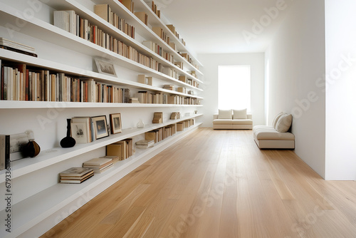 Classic Simplicity: Old Wooden Floors and Minimal Shelves