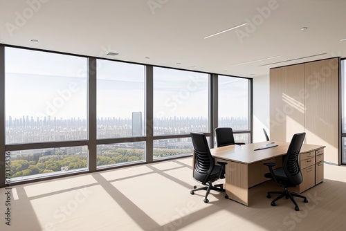 modern office interior with table