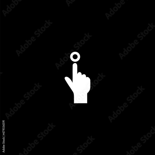 Pointing hand icon. Pointing hand icon  isolated on black background  