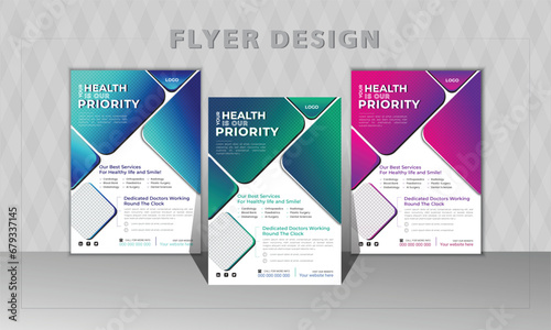 Healthcare and medical flyer design template for Hospital.