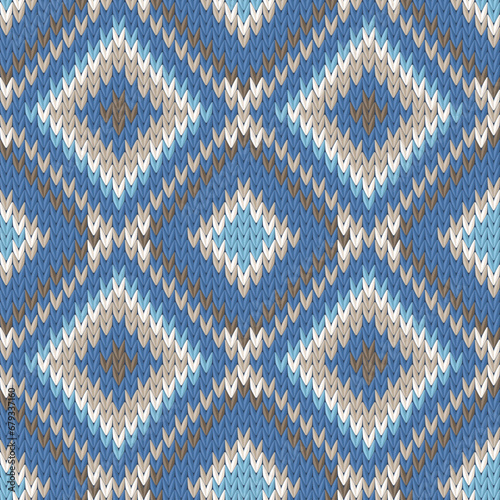 Knitted Seamless Pattern. Vector Template for Wallpaper, Textile, Packaging.	