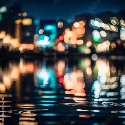 beautiful river view with bokeh lights in background for nature lover night scene isolation   Generative AI