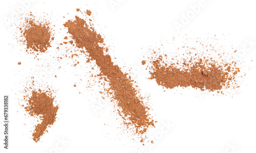 Cocoa powder punctuation marks,  symbol isolated on white, clipping path photo