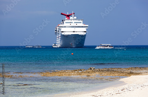 Grand Cayman Island Cruise Ship And Boats