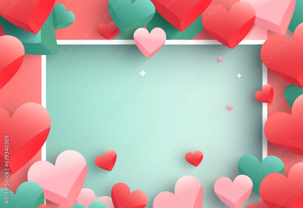 valentine background with hearts generating by AI technology