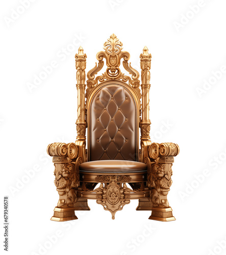 golden throne isolated on white