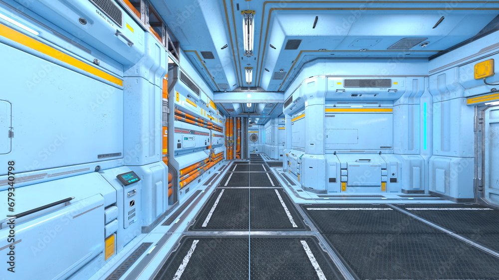 Obraz premium 宇宙船通路 3DCG レンダリング