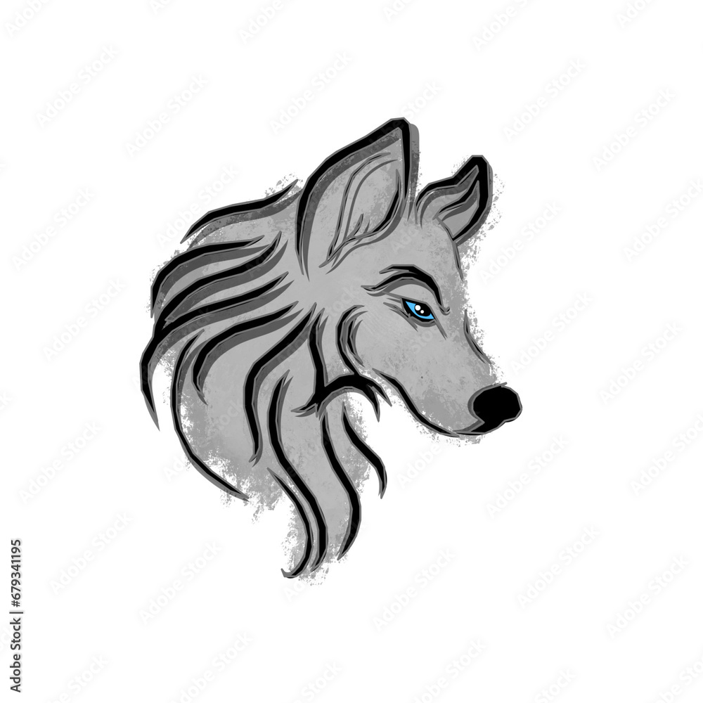 Naklejka premium Wolf Head shaded