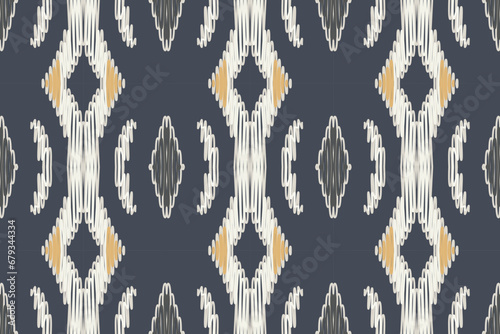 Ikat Seamless Geometric ethnic oriental seamless pattern traditional Design for background,carpet,wallpaper,clothing,wrapping,Batik,fabric,Vector illustration. embroidery style.