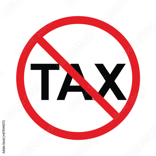 illustration of no tax sign