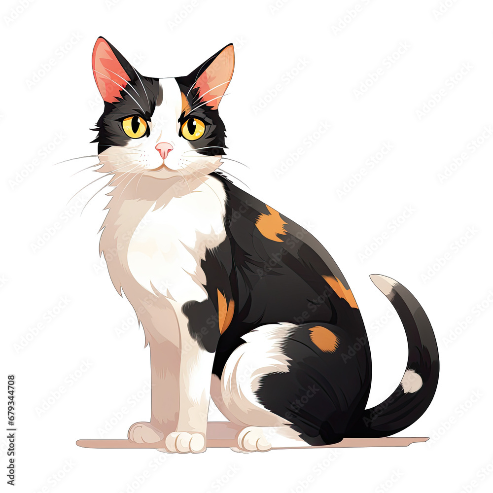 Fototapeta premium Japanese Bobtail cat png