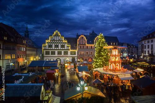 Weihnachtsmarkt in Weimar / Thüringen am Abend