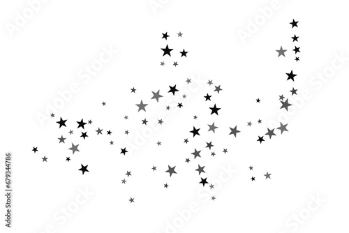 Star confetti. Silver casual confetti background. Bright design pattern.