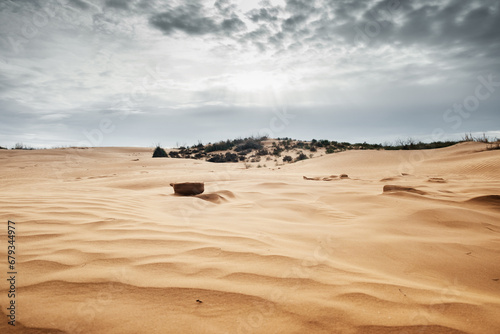 Scenic view of desert against sky