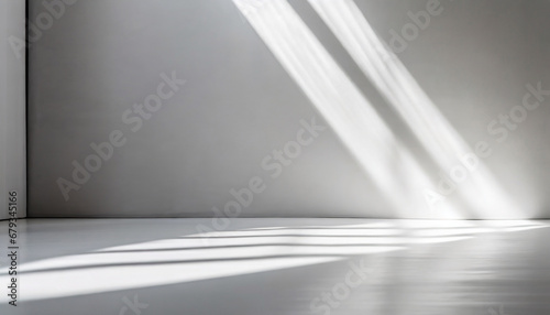 abstract white studio background for product presentation empty room with shadows of window display product with blurred backdrop