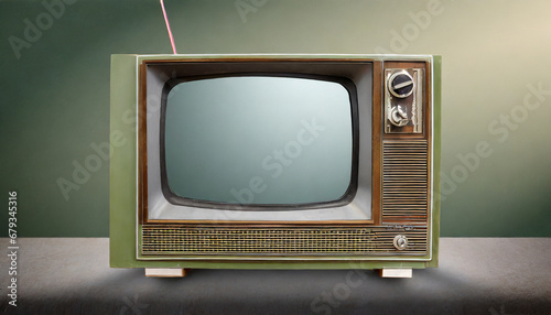 vintage 1970 s era television set isolated on a background