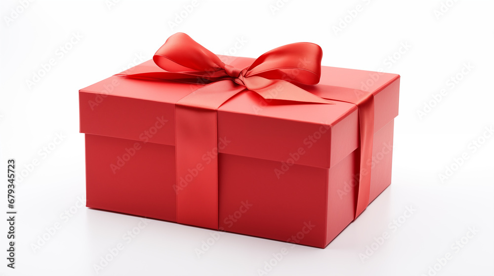 Red holiday gift box isolated on white background. Valentine's day, wedding, anniversary, birthday present Red holiday gift box isolated on white background. Valentine's day, wedding, anniversary, birthday present