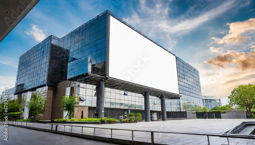 large billboard advertisement mockup on modern building exterior