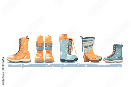 various winter boots by different brands lined up
