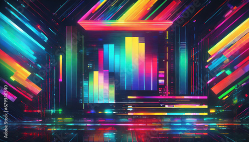 sci fi color palette glitch illustration