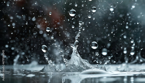 drops of water wet rain splash isolated background