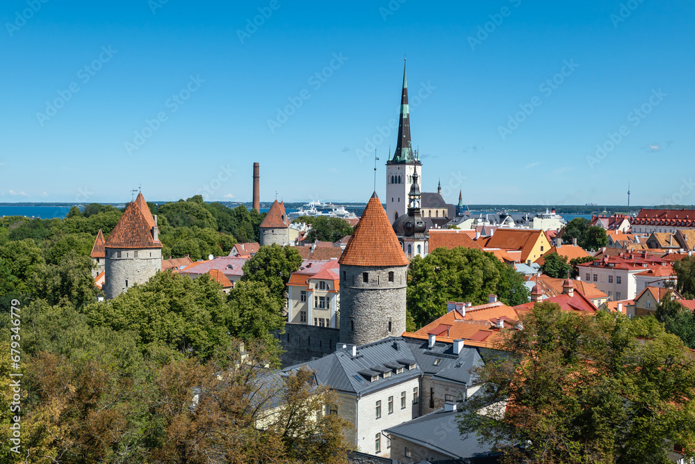View of old town Tallinn Estonia.
