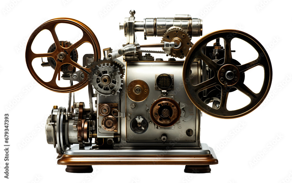 Old Movie Projector on transparent background.