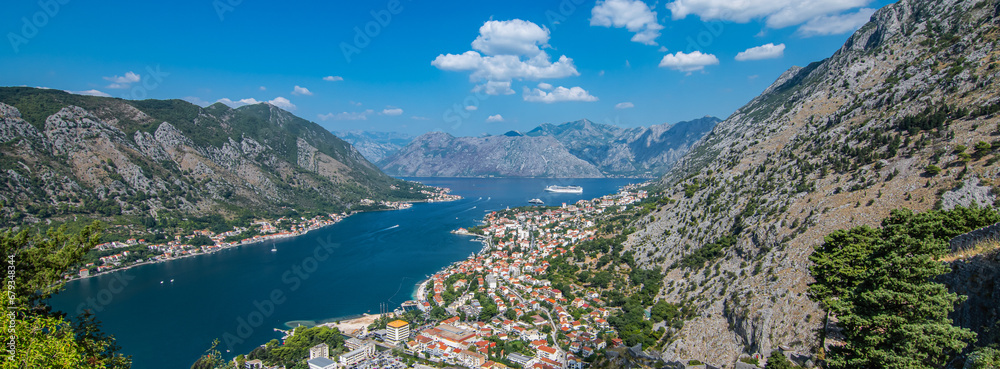 Bay of Kotor, Montenegro. Panoramic view.
