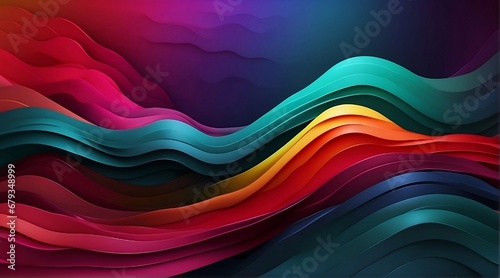 Vibrant HD Waves Minimalist Gradient Background