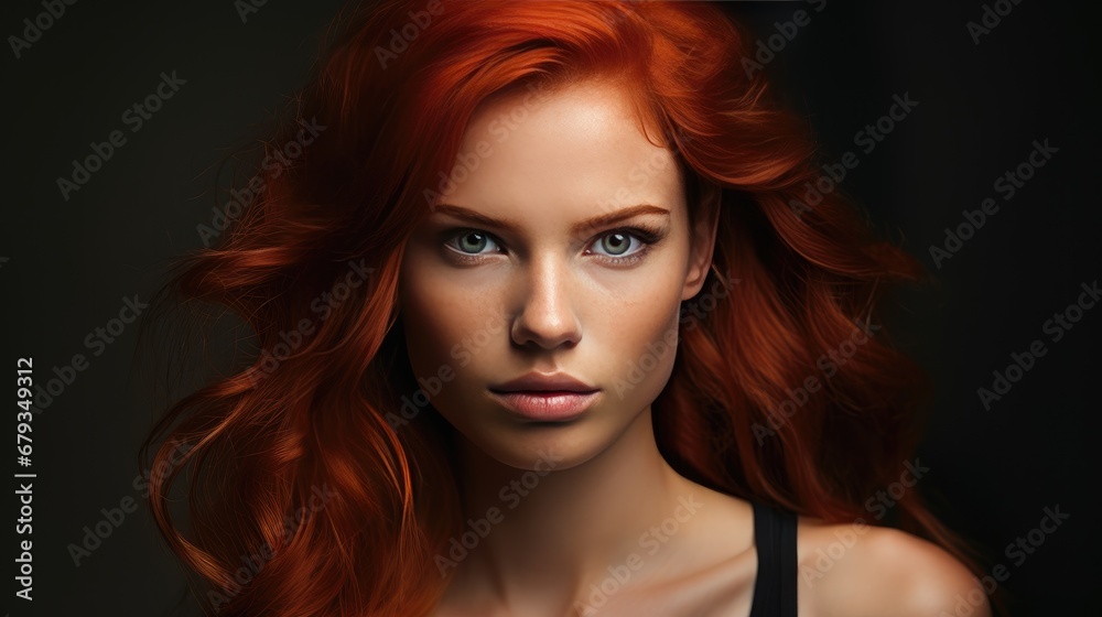 studio portrait of a red-haired model expressing attitude. studio portrait of a red-haired model expressing attitude.