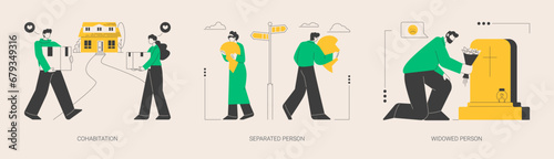 Living together abstract concept vector illustrations.