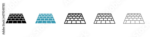 Tiles line icon set. Surface ceramic marble symbol. Laminate floor sign. Mosaic pavers tiles icon for UI designs. photo