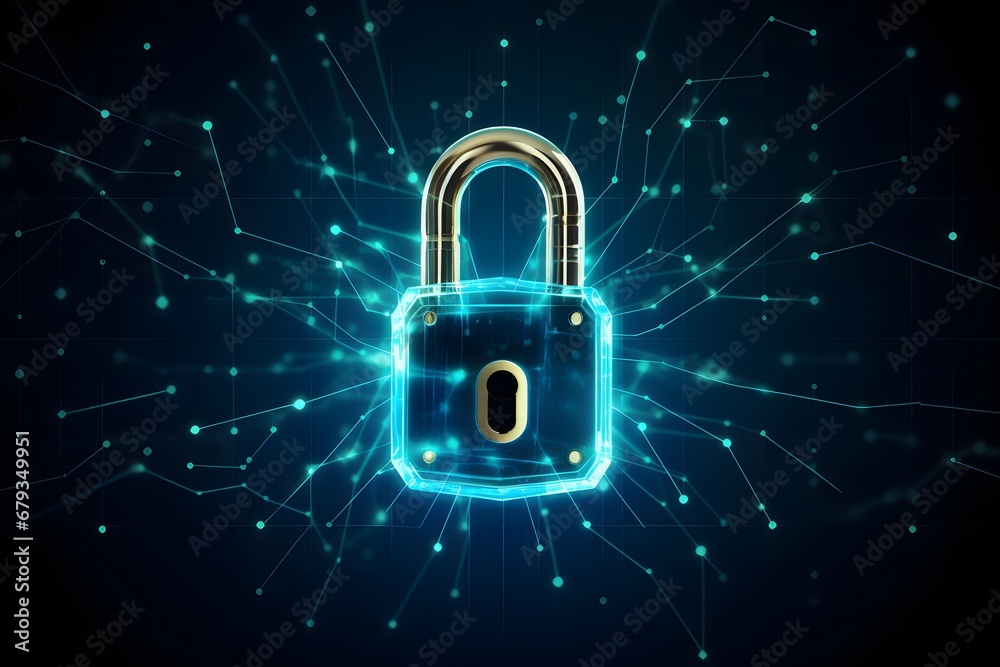 Cyber security concept Lock symbol from lines. Cyber security concept Lock symbol from lines.