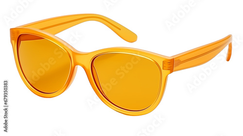 yellow fashion sunglasses with yellow frames and lenses isolated on a transparent background photo