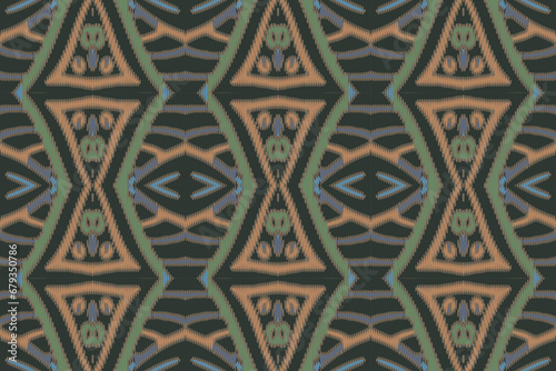 Ethnic ikat tropical traditional pattern folk antique background. Art graphic print design for carpet fabric texture textile wallpaper background backdrop rug.