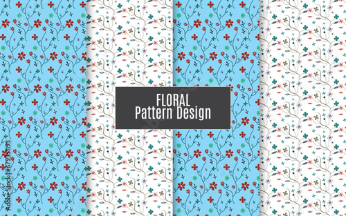Seamless abstract floral, geometric and organic patten design template.
