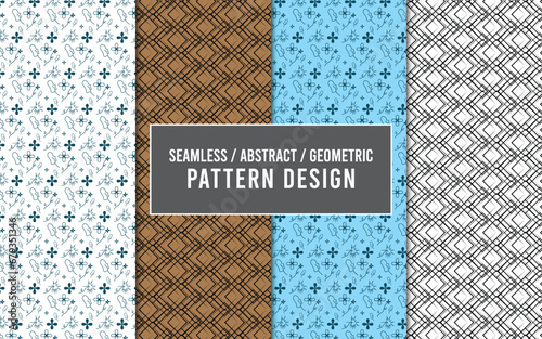 Seamless abstract floral, geometric and organic patten design template.