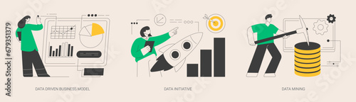 Data analytics abstract concept vector illustrations.