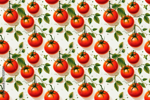 colorful seamless pattern of red tomatoes